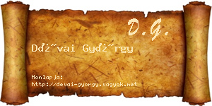 Dévai György névjegykártya